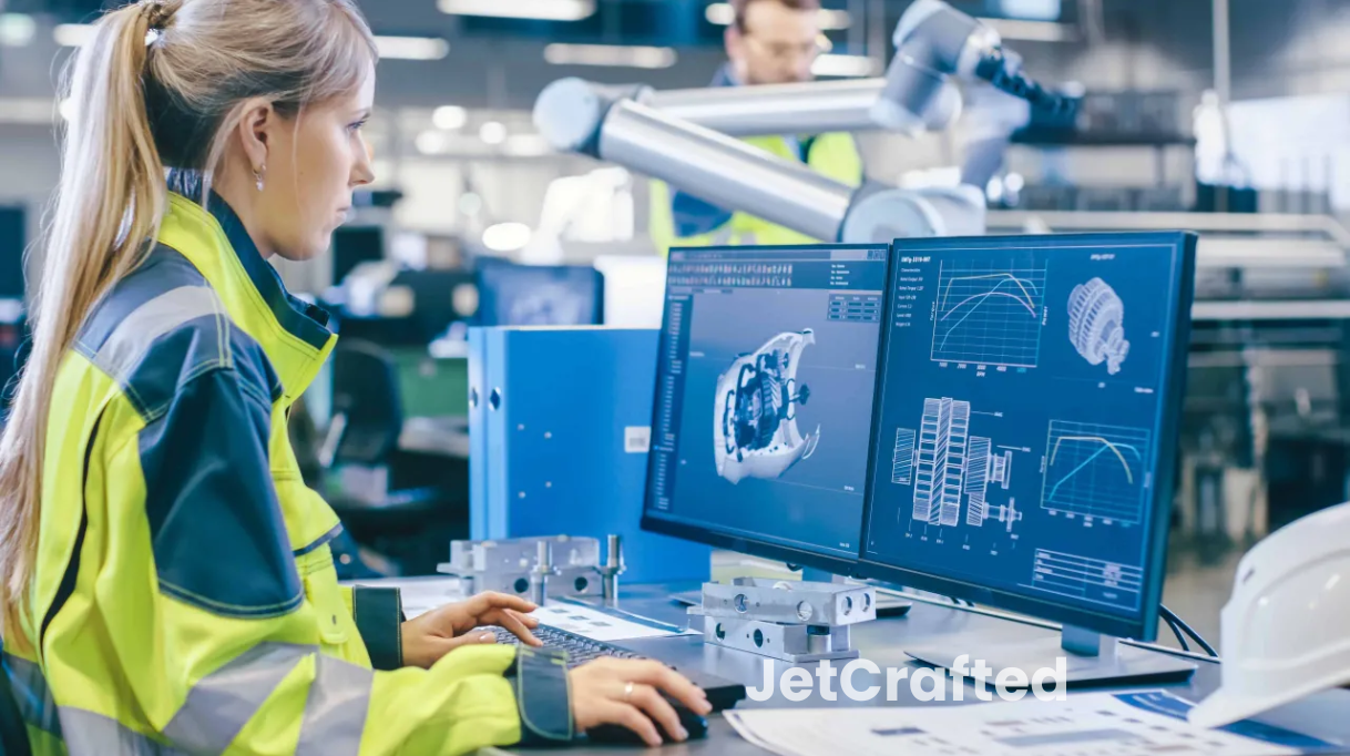 Woman working on CNC programming software
